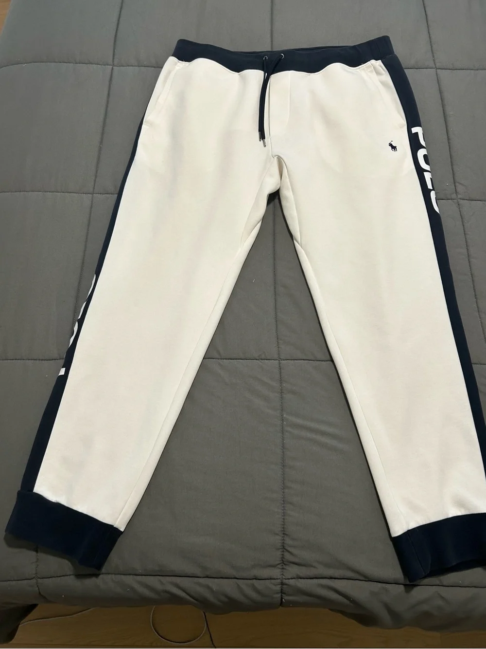 Men’s Polo Ralph Lauren Contrast Double Knit Tech Spell Out Joggers. Sz XL